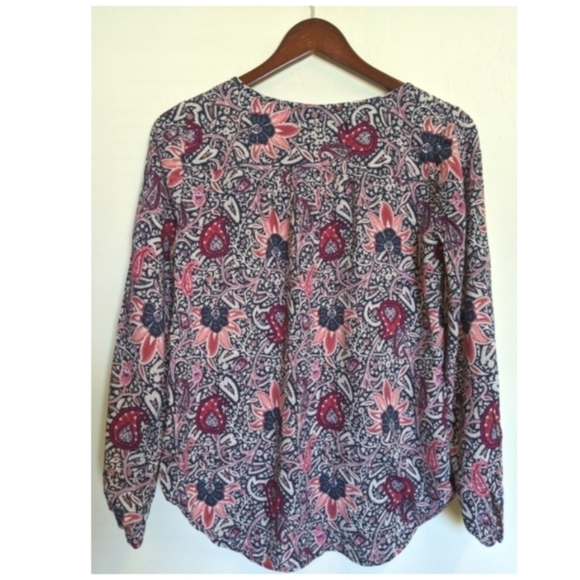 Lucky Brand boho floral paisley top blouse shirt size sm - Picture 2 of 3
